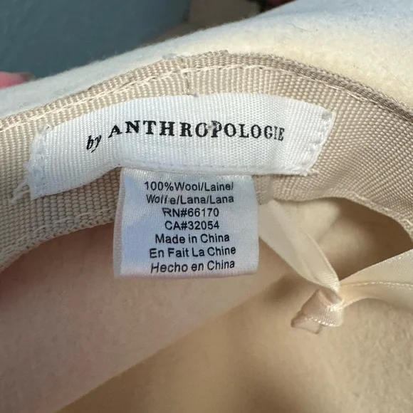 Anthropology Cream Wool Women's Wide Brim Hat - Picture 4 of 4